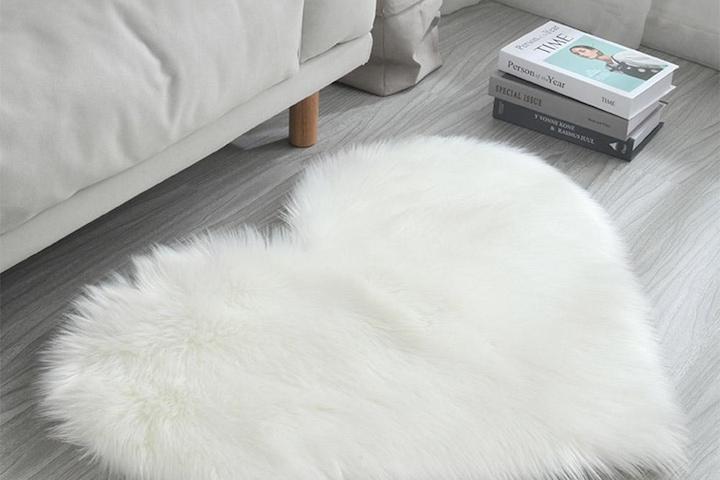 [해외] 감성 인테리어러그 페이크퍼 털카페트 하트모양