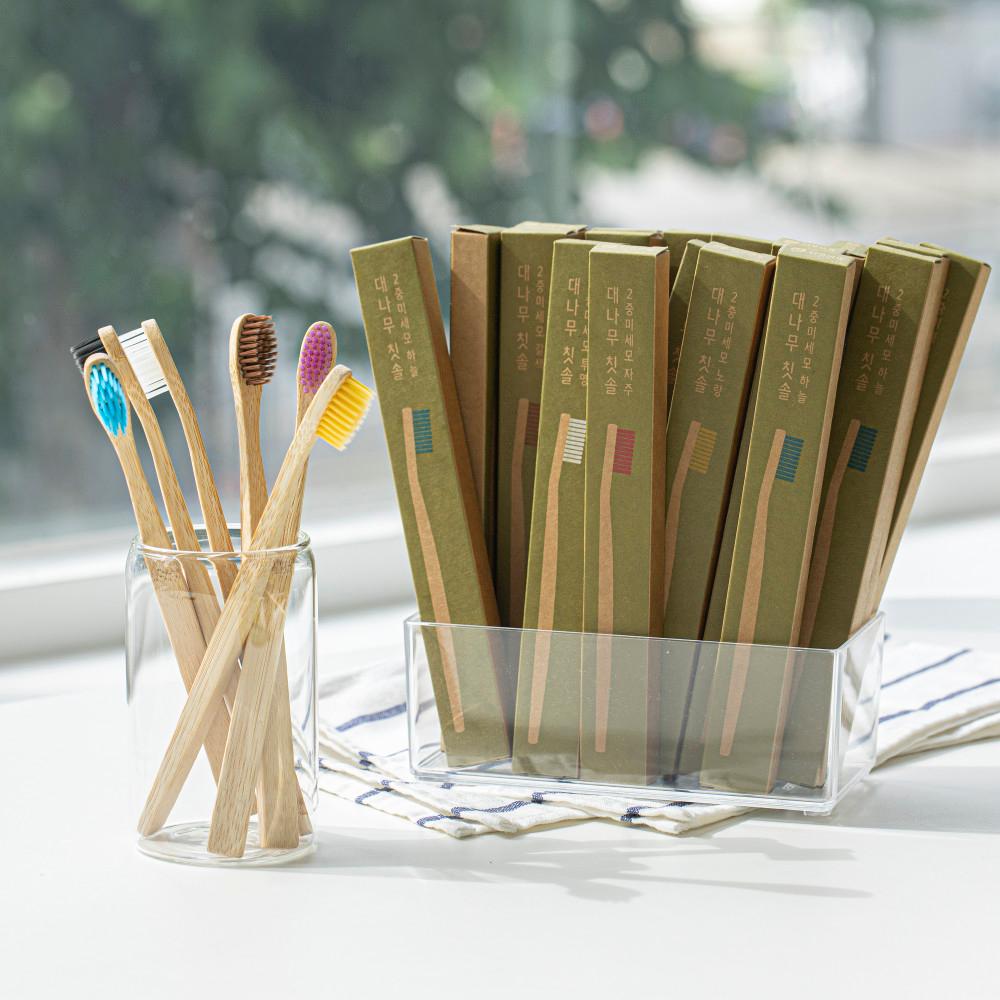 대나무 칫솔 2중 미세모 나무 천연