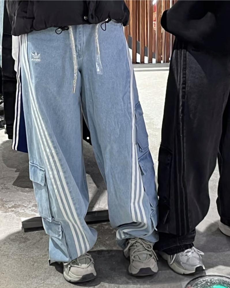 (W) 아디다스 아디레니움 데님 카고 런닝 팬츠 블루 Adidas Adilenium Denim Cargo IV9344