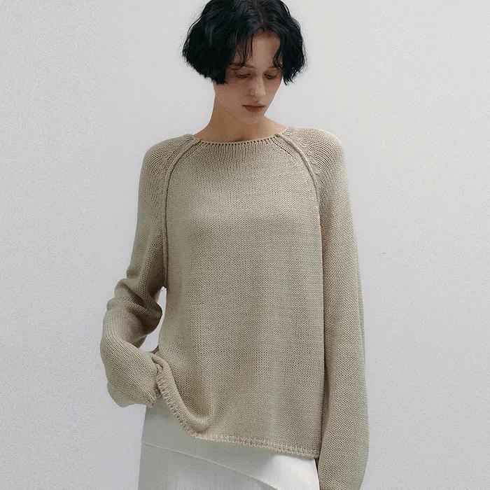 Drop Raglan Over-Fit Knit (Beige)