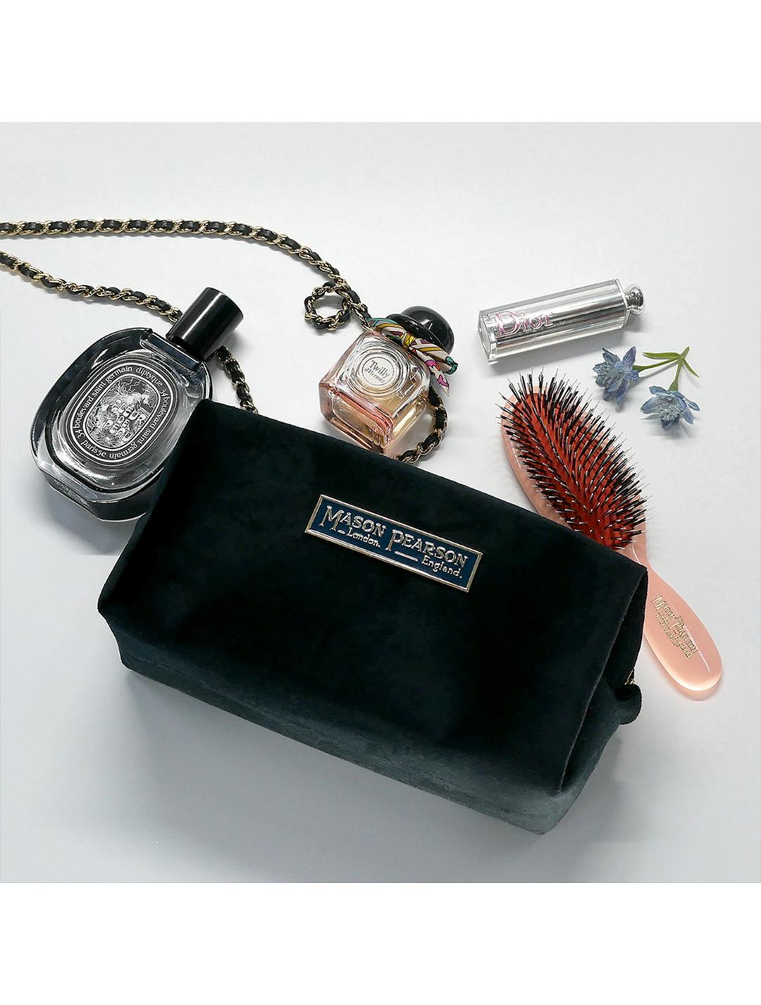 영국 명품 헤어브러시 [메이슨피어슨공식] 시그니처 블랙 벨벳 파우치
