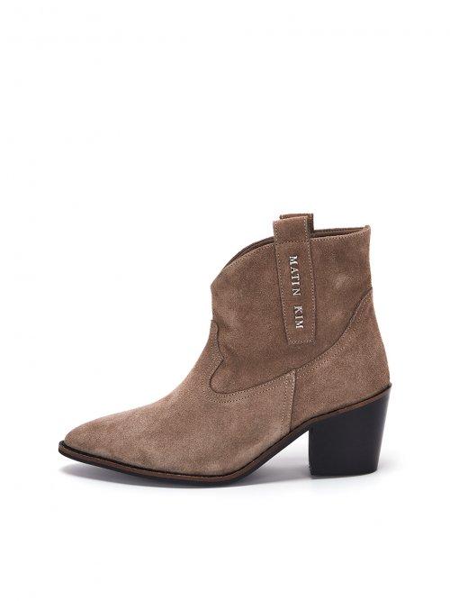 WESTERN ANKLE BOOTS IN KHAKI BROWN