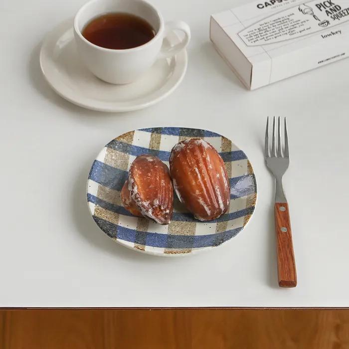 [소로이샵] JAPAN 블랑켓 블루 체크 플레이트 5size