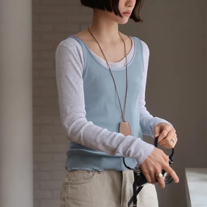 [주리,서지연 착용] Binding ribbed sleeveless_4colors