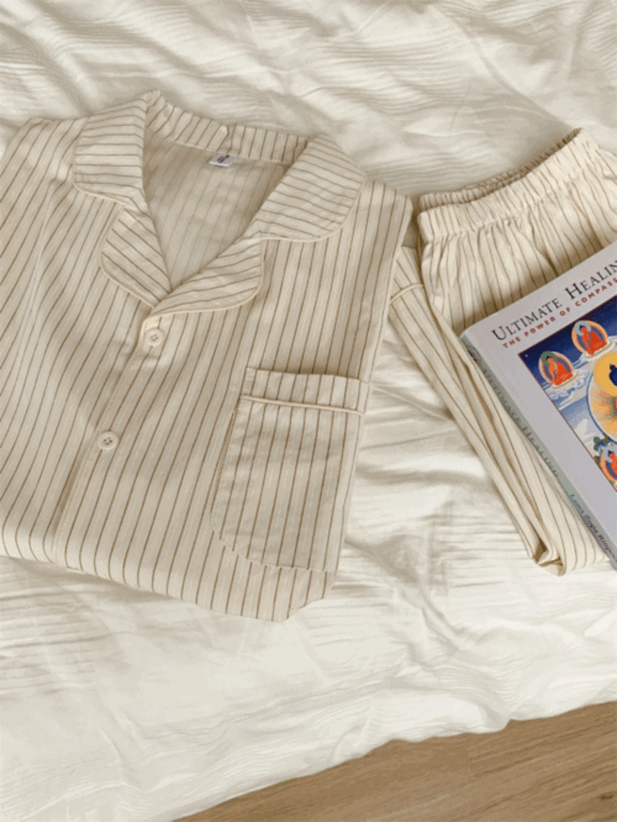 [커플]  루미 스트라이프 반소매 파자마