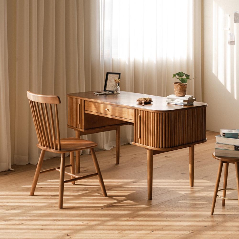 [희망일배송] 레트로하우스 헤세 월넛 수납 원목 컴퓨터 책상 1400