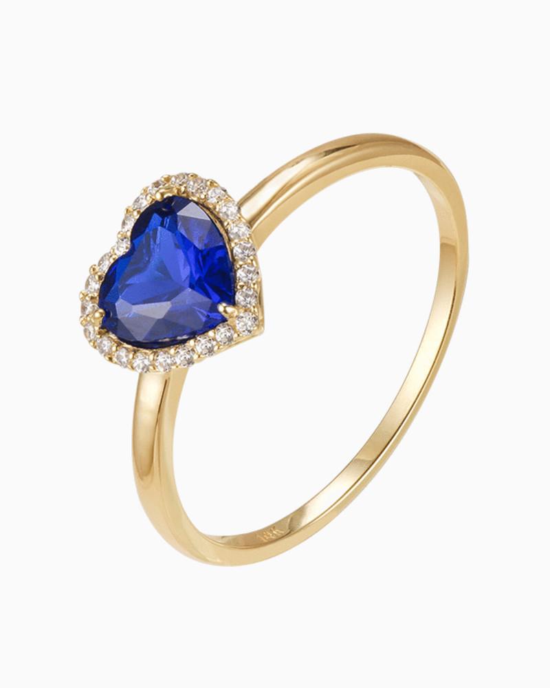 14K 18K 벨라블루 하트 스피넬 반지