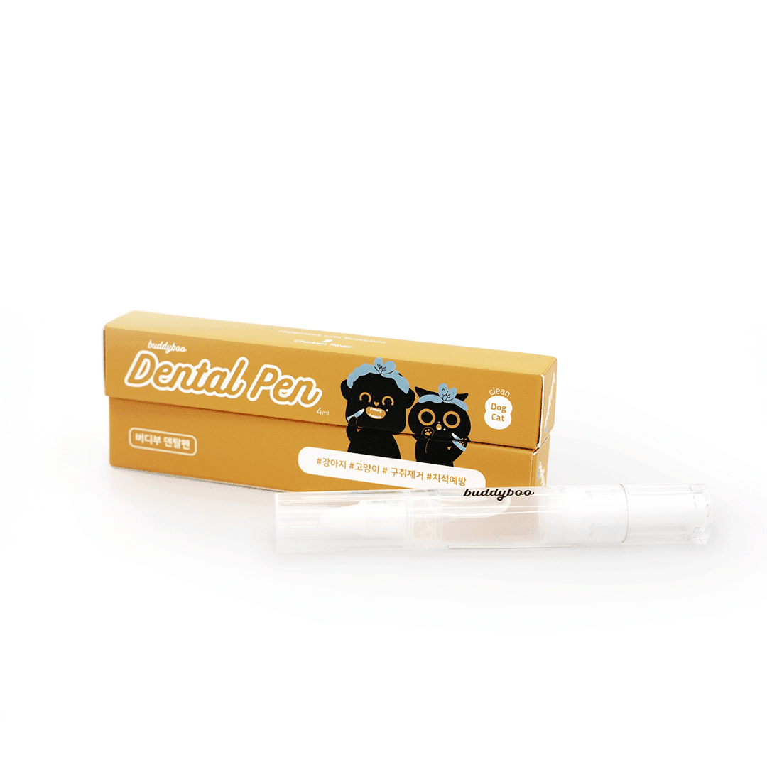 버디부 덴탈펜, 치약이 들어있는 칫솔, 강아지치약 고양이치약 초소형칫솔