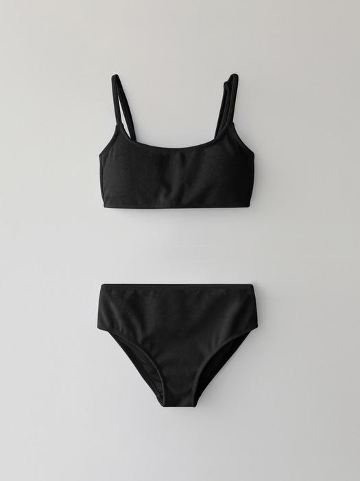 Terry cotton bikini (Black)