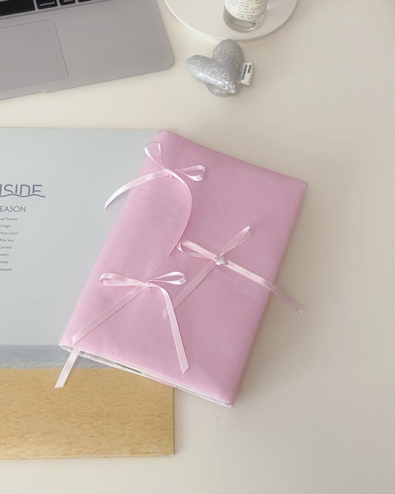 리본 발레코어 패브릭 북커버 패턴 핸드메이드 책커버 북파우치