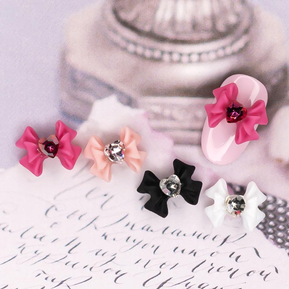 하트큐빅 리본 네일파츠