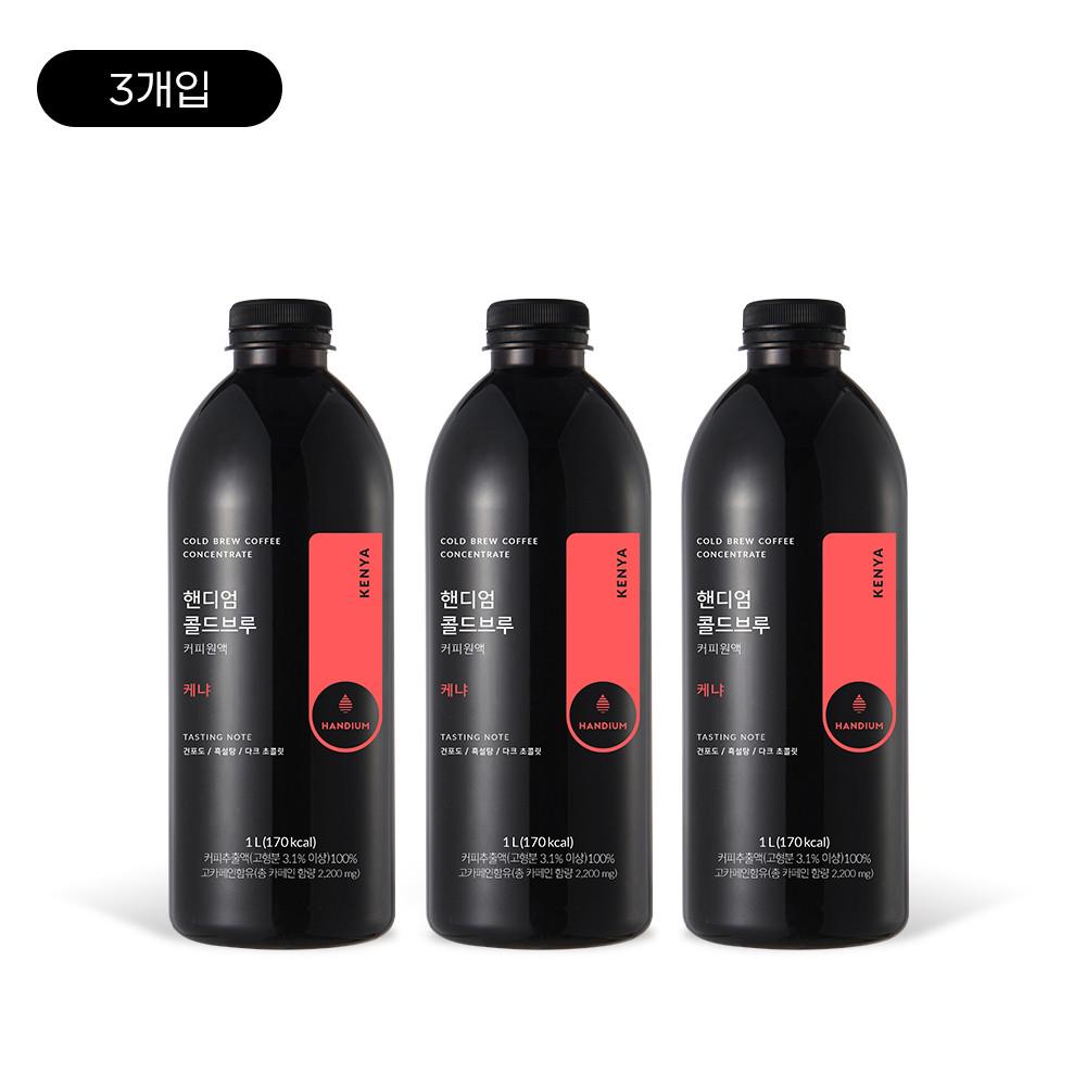 핸디엄 콜드브루원액 케냐 더치커피 1000ml x 3개입