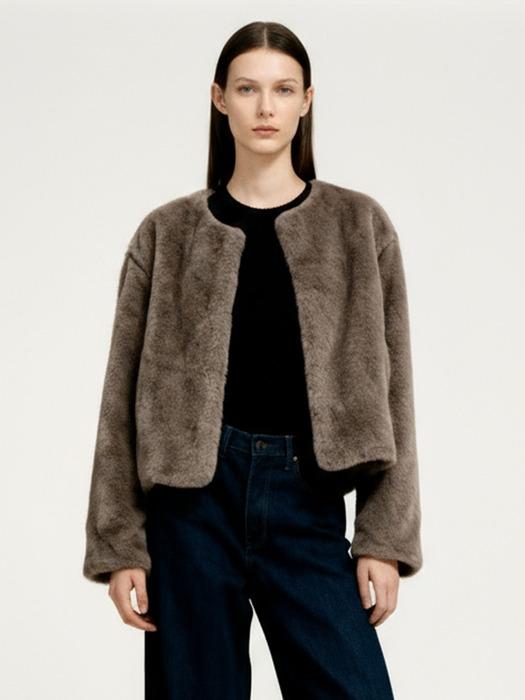 Mati Fur Jacket_Ash Gray