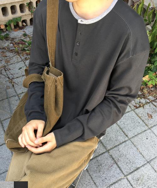 컬러링 헨리넥 롱 슬리브 : 2컬러