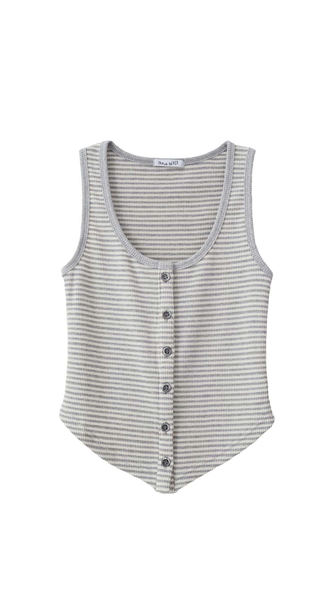 Stripe sleeveless top_grey