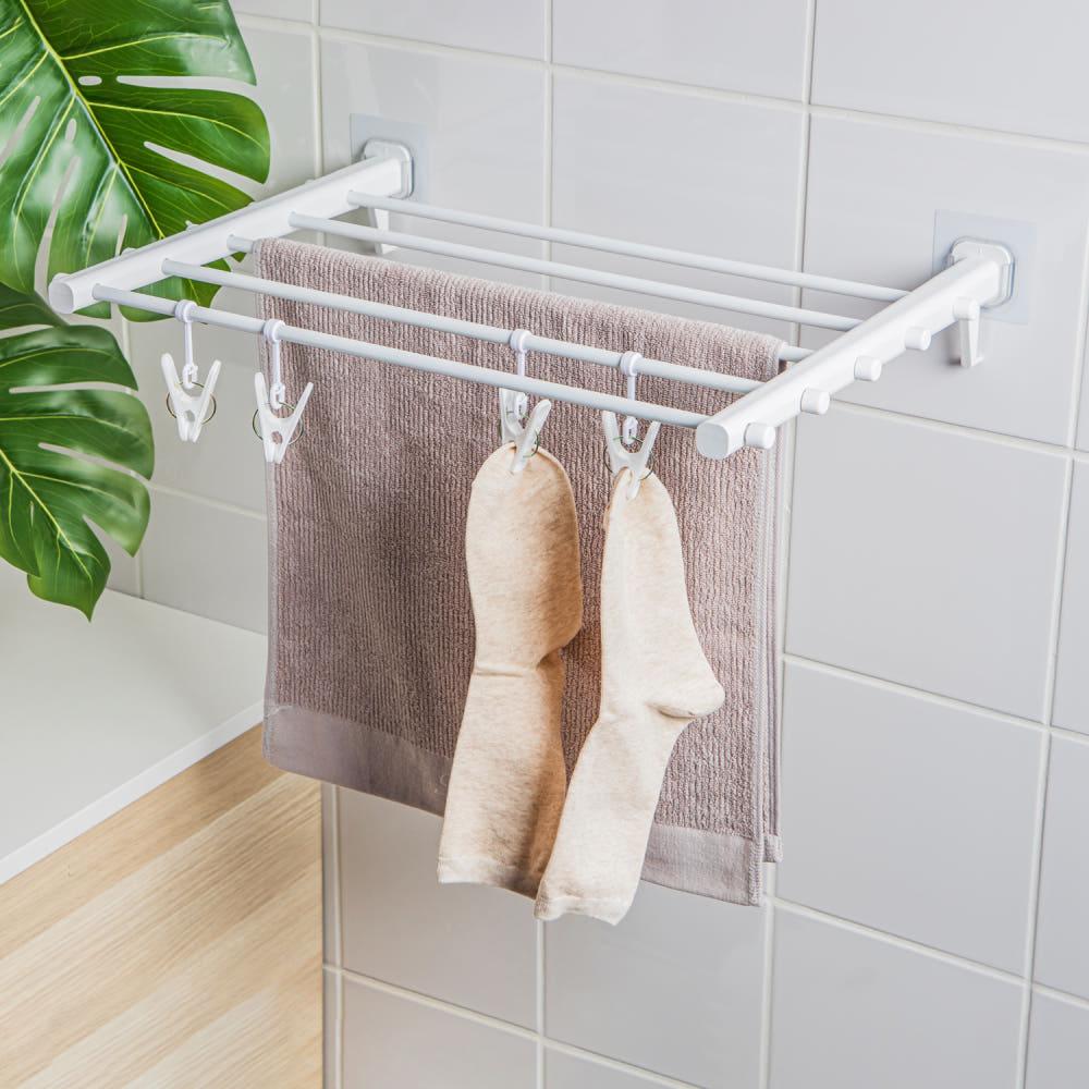 디허브 선반형 빨래건조대 530 무타공 미니 접이식 베란다 창문 벽걸이 소형 행주 밀착패드