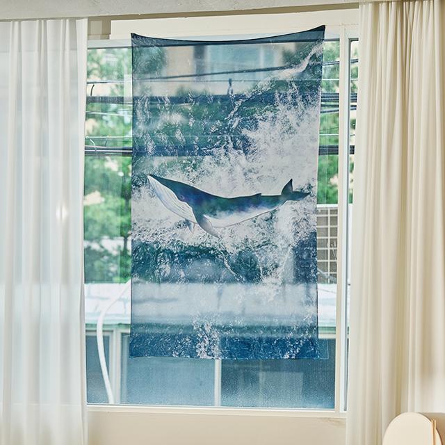 swimming whale 01 쉬폰 포스터 / 고래 가리개커튼 (3size)_M