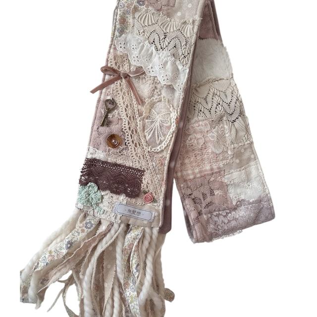 ❁つぎはぎレースのひみつマフラー　ピンク❁