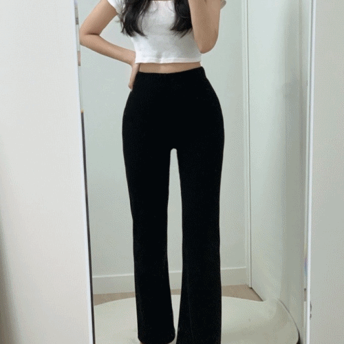 마약 부츠컷 니트 팬츠