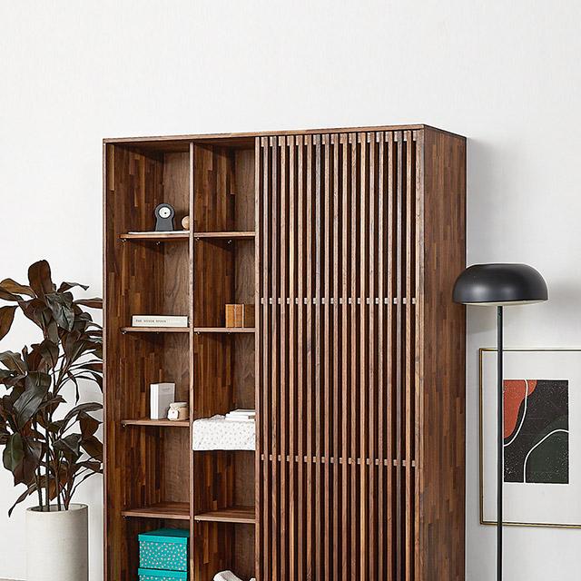 [헤리티지월넛] D형 슬라이딩책장