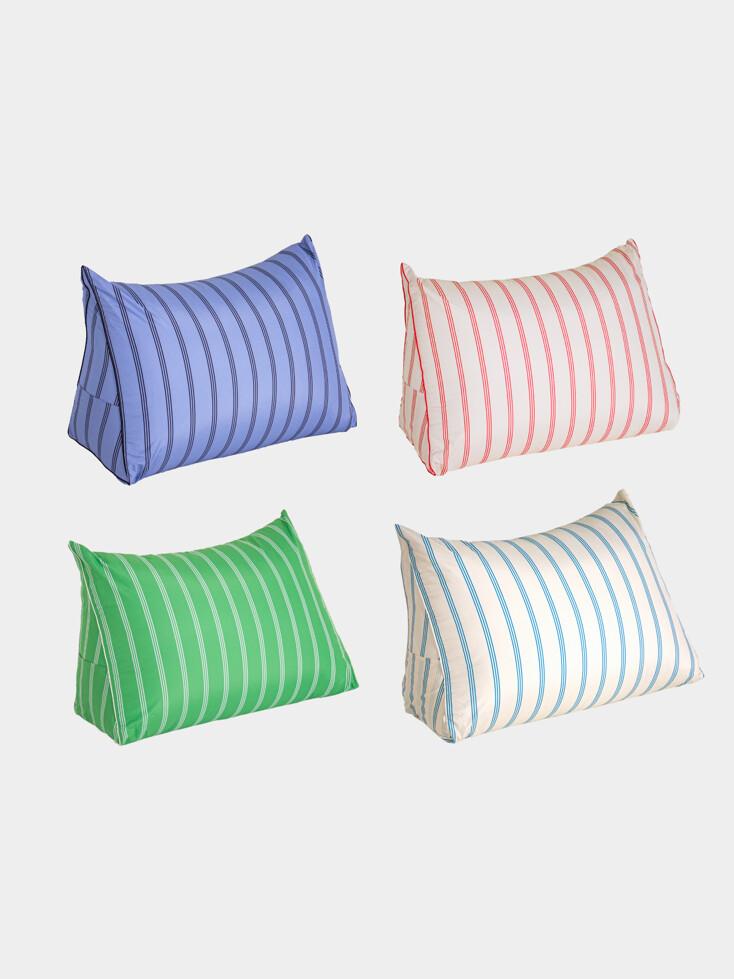 씬 스트라이프 패턴 삼각 등쿠션 커버 (솜 포함)