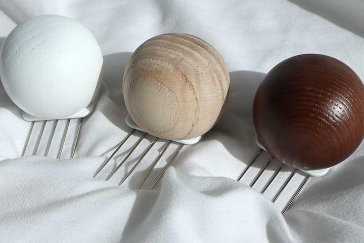 우드 꼭꼬핀 우드볼 실크벽지에 꽂아쓰는 벽걸이후크 벽지핀 꼭꼬핀 국내제작