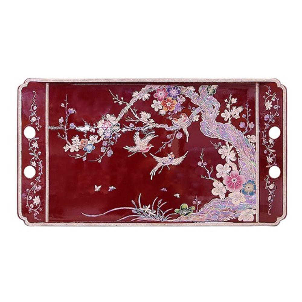 매화나무 자개 트레이, 자개 쟁반(흑색_대,중)