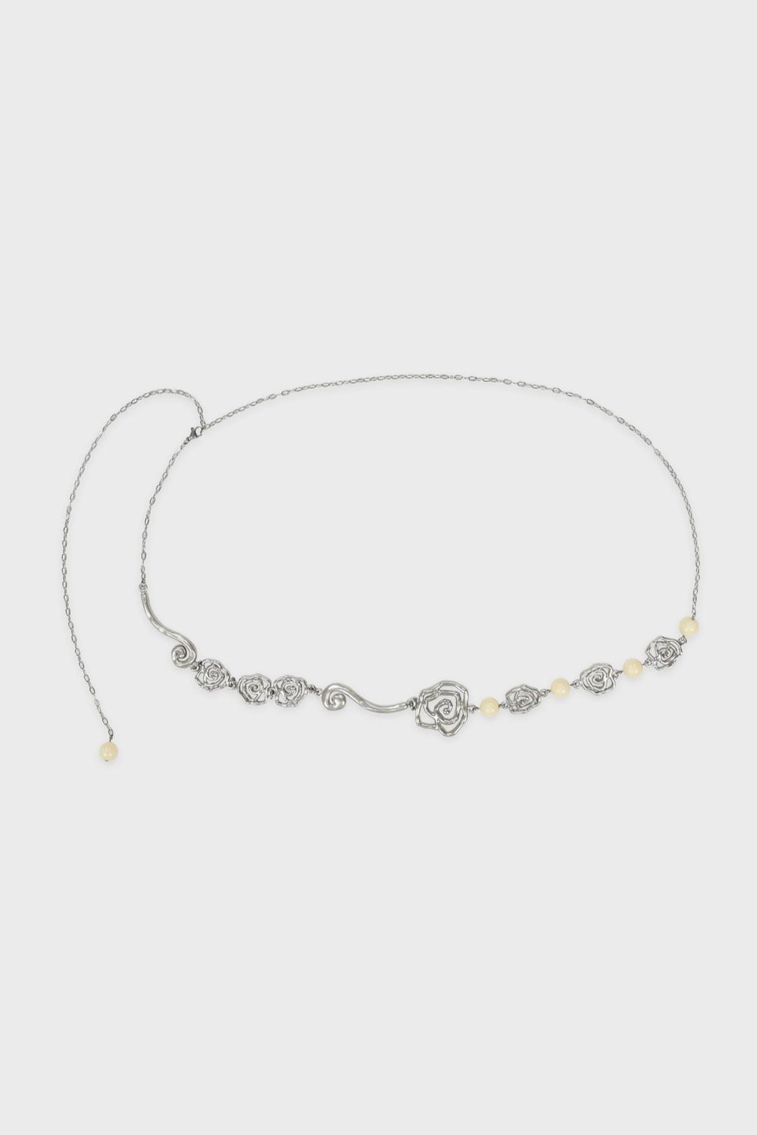 Rose Beads Chain Belt (Silver Gold)