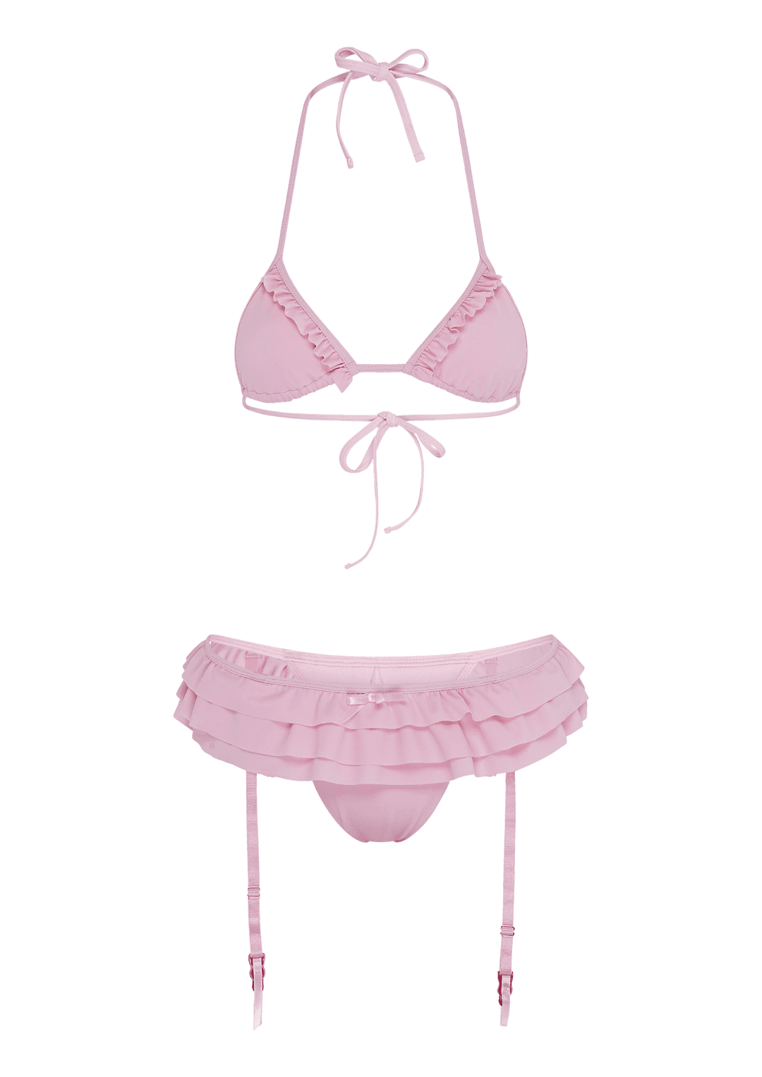 GARTER BIKINI IN PINK - XS