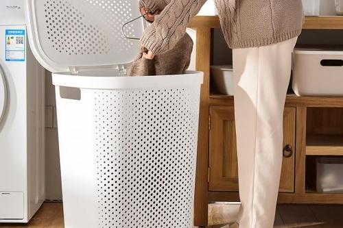 대용량 빨래바구니 60L(화이트/그레이)