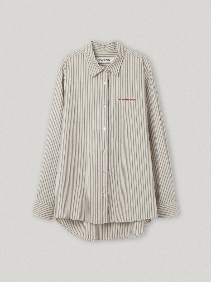 Aberdeen Logo Striped Shirts Beige (4th)