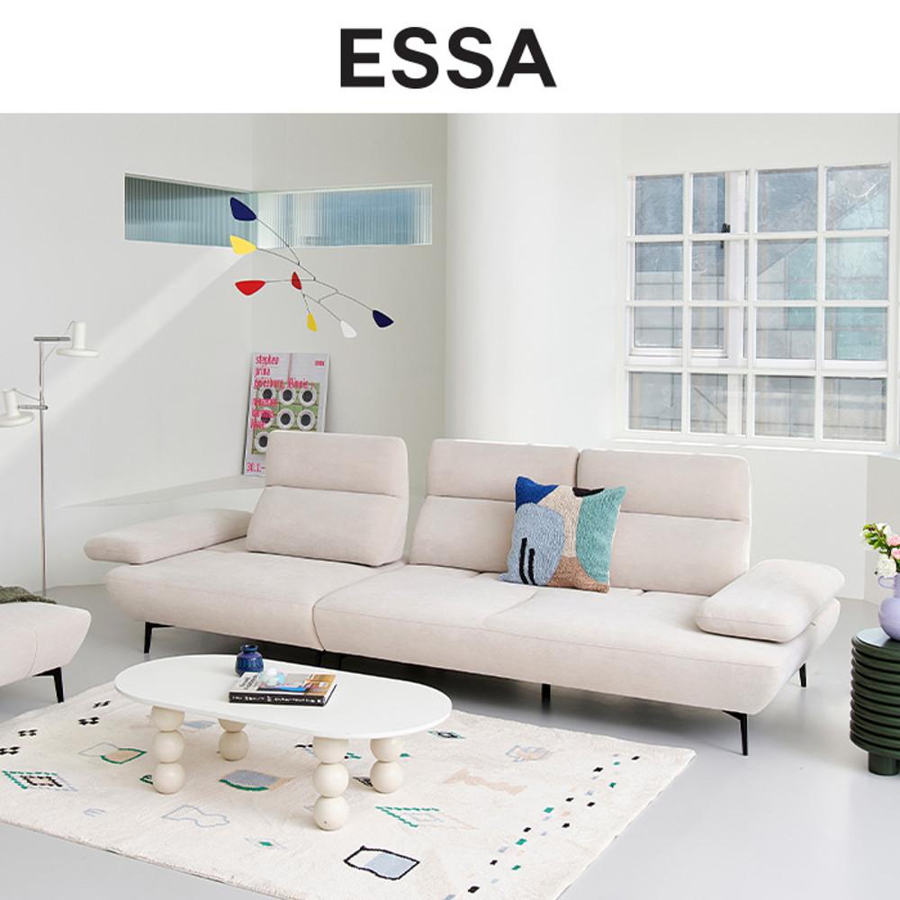 [에싸] 마리노 4인 스윙기능 카시미라 패브릭 소파+스툴