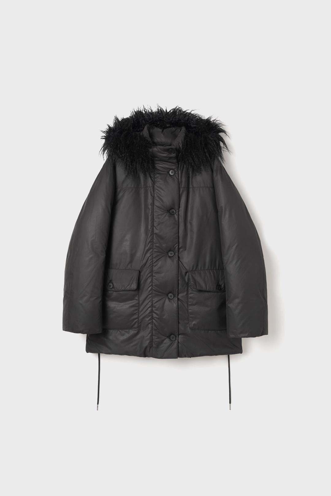 GLOSSY HALF DOWN JUMPER (BLACK)