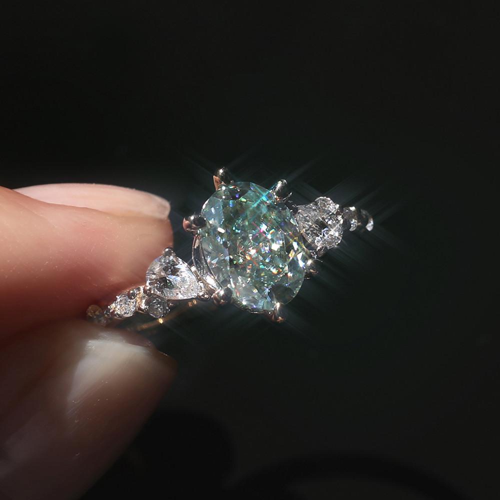 1캐럿 다이아반지 블루 모이사나이트반지