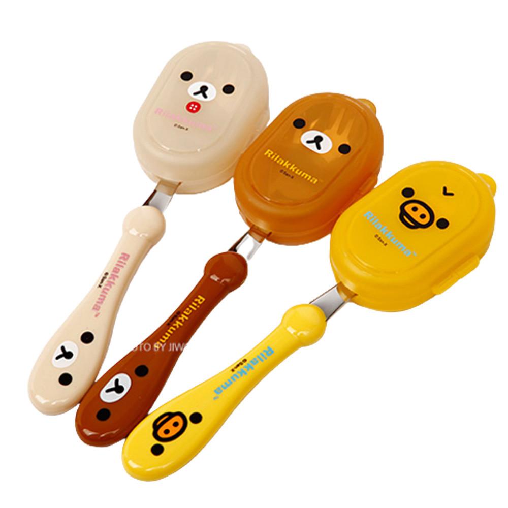 도시락 위생 스푼 케이스 세트 캐릭터 휴대용 어린이 리락쿠마