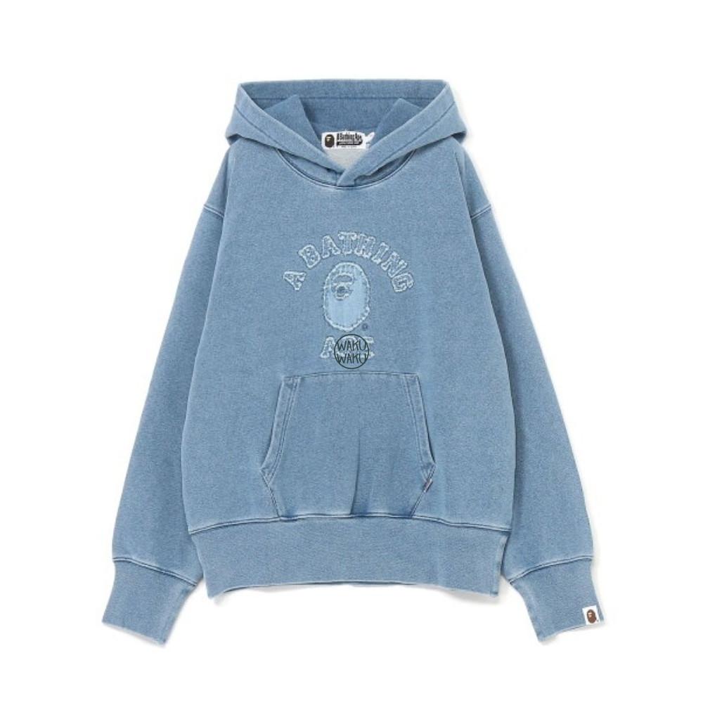 베이프 여성 컬리지 인디고 풀오버 후드티 COLLEGE INDIGO PULLOVER HOODIE