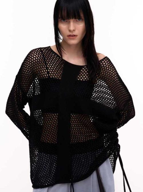 XCX CROCHET SWEATER (BLACK)
