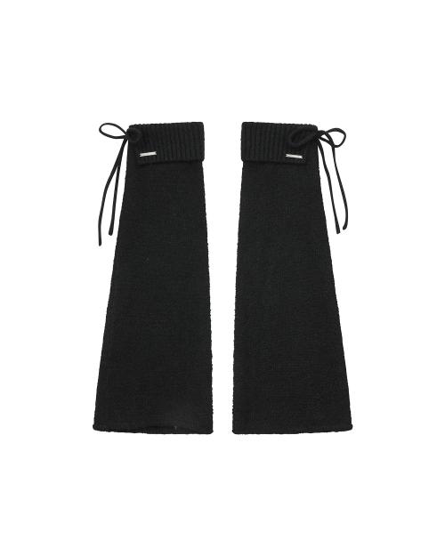 Drawstring leg warmer BLACK