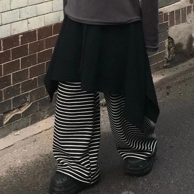 (2color)오엔엔 스트라이프 빅 기모 팬츠