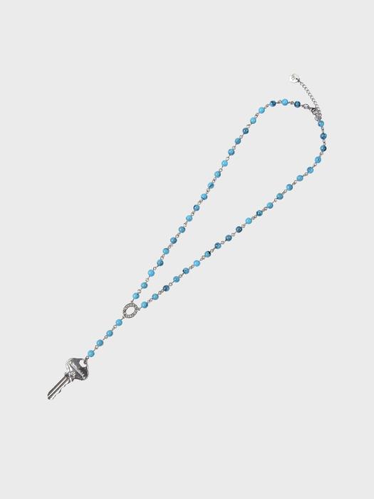 KEY & BEADS NECKLACE (TURKISHBLUE)
