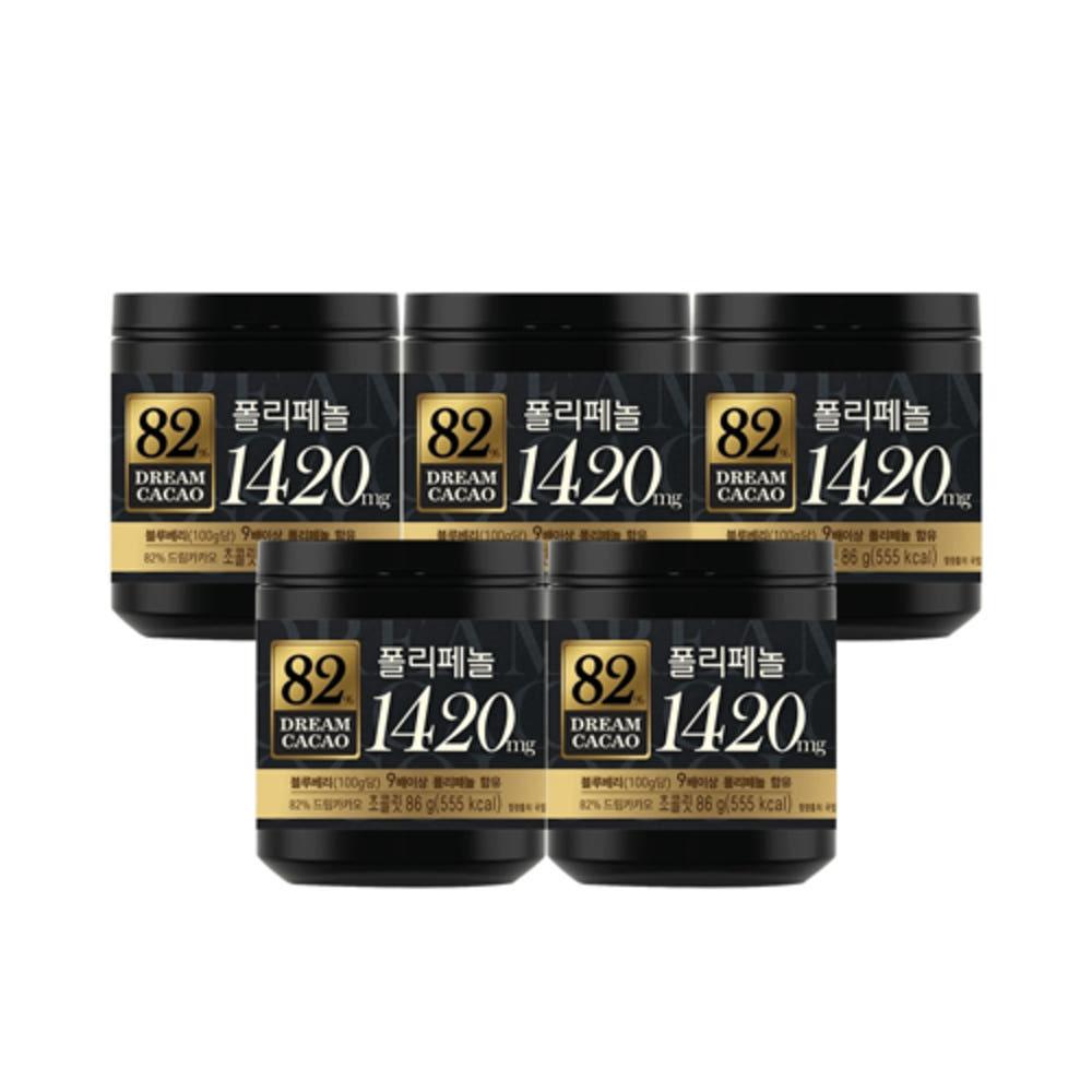 롯데 드림카카오 82% 5개 맛있는 건강 간식 초코 다크 초콜릿 초콜렛 폴리페놀 카카오