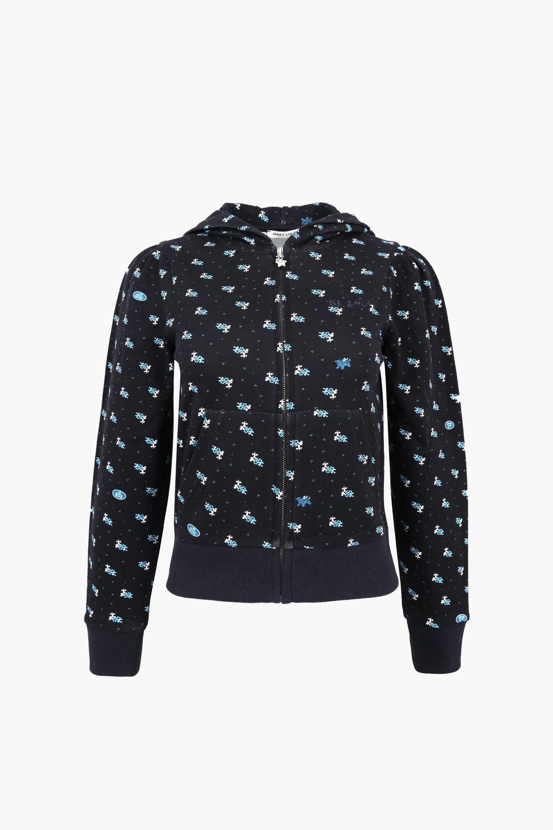 CARDAMOM HOODIE IN NAVY EVIL FLORAL - NAVY MULTI / XS