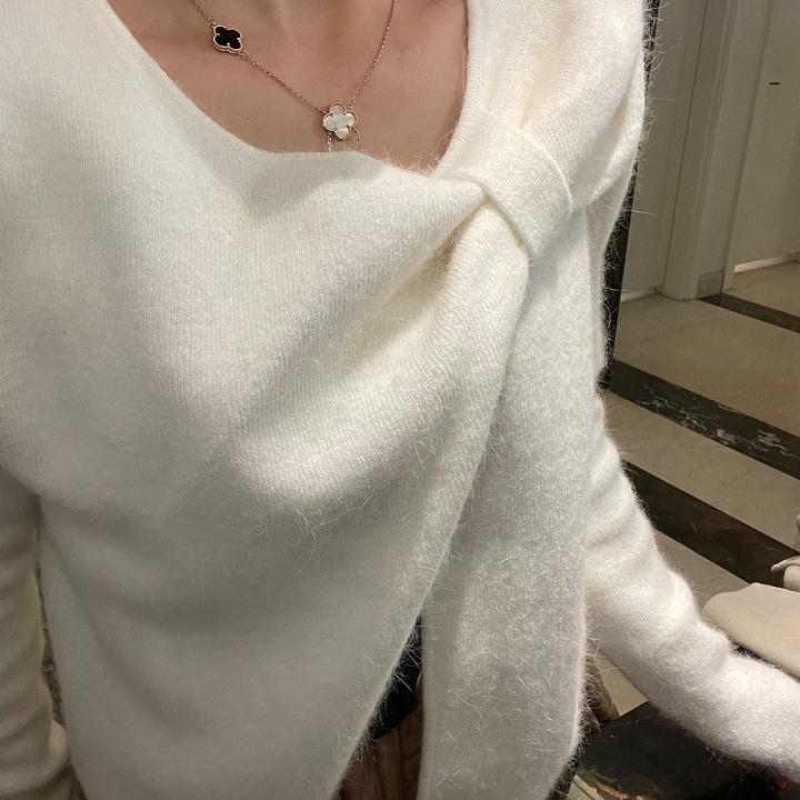 (LEBLANC) 리본숄더 앙고라 가디건 자켓 (단독진행)