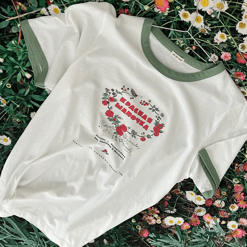 rose T - pastel green