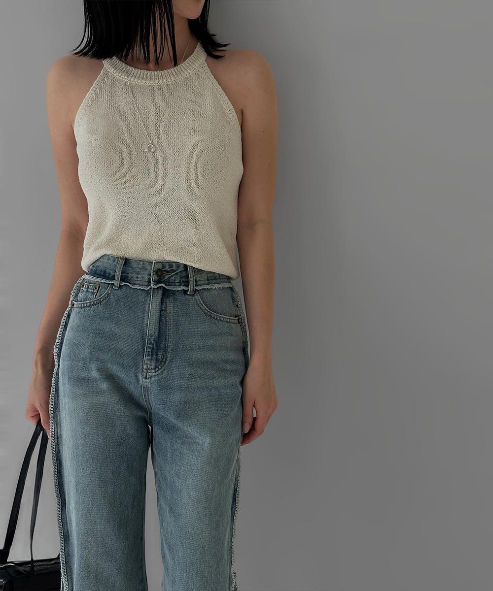 제인 홀터넥 니트 나시