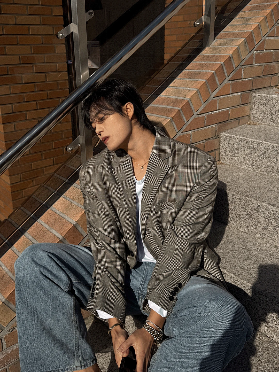 라포엘 체크 블레이저