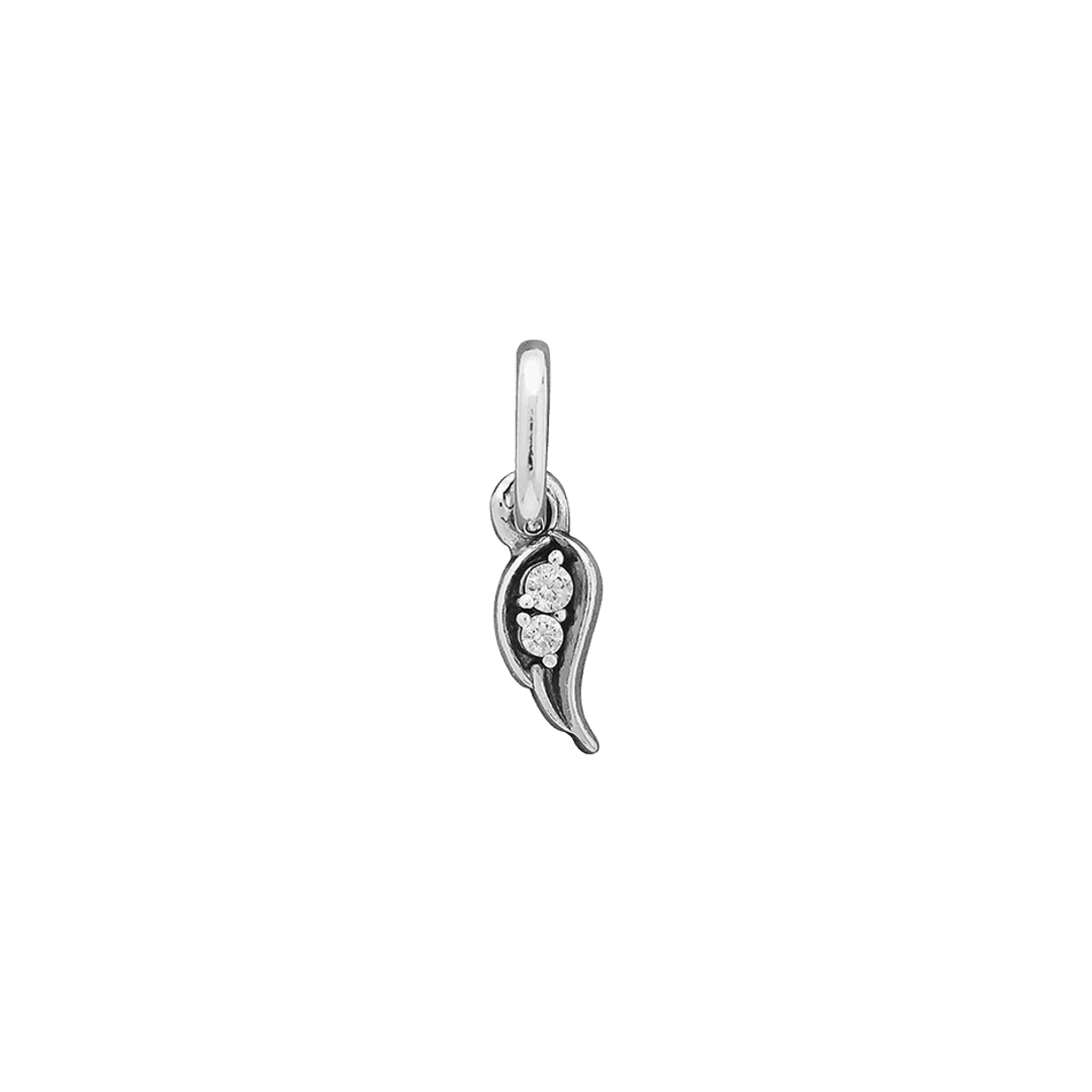(W) Pandora ME Sparkling Angel Wing Mini Dangle Charm Sterling Silver Clear