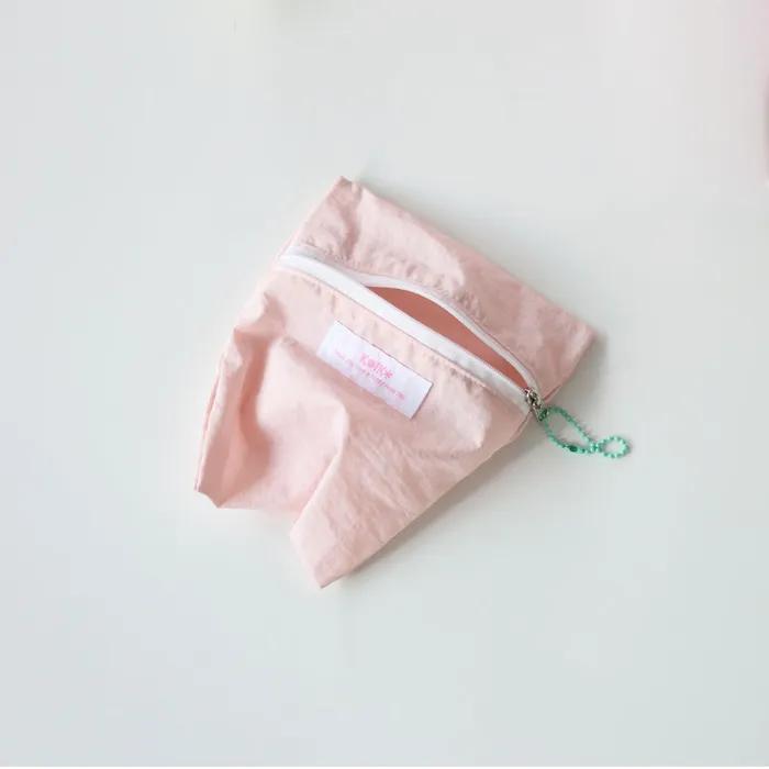 book pouch - pink white