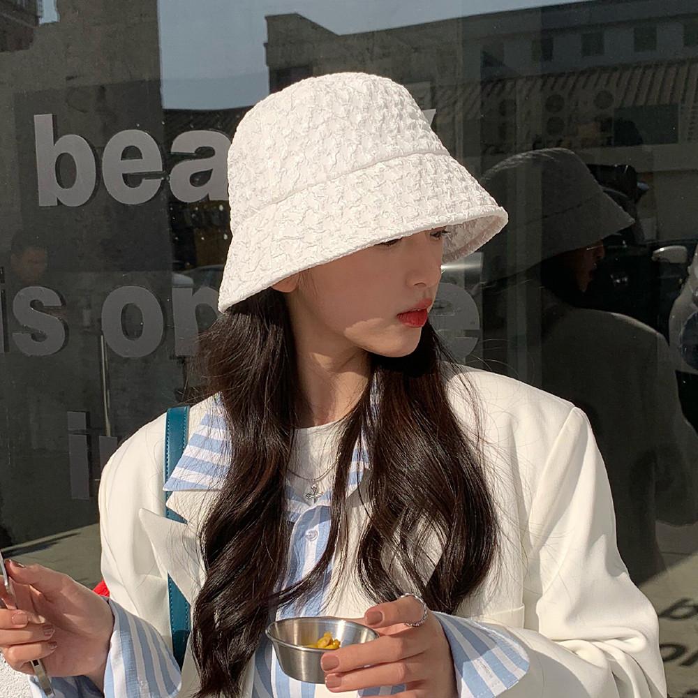 여성 가벼운 여름 챙 벙거지 프릴 버킷햇 모자
