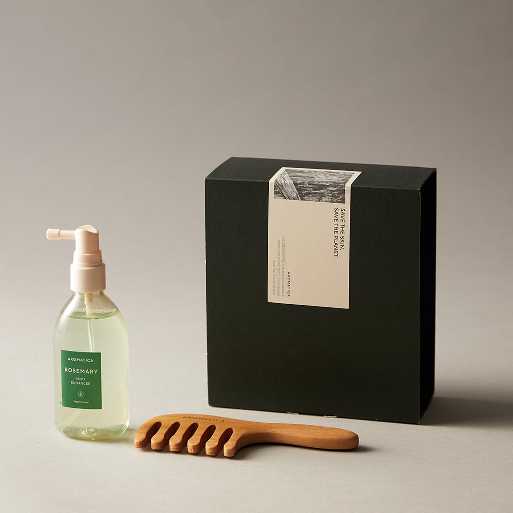 아로마티카 [선물포장] "두피 영양" 헤어 토닉 1종 & 두피 괄사 세트 - 위시버킷